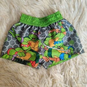 Baby Boys 0/3 Months Swim Shorts Trunks Ninja Turtles Nickelodeon Green Gray